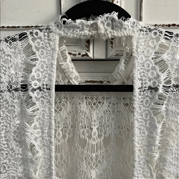 Free People | Dresses | Free People White Lace Mini Dress Size L | Poshmark